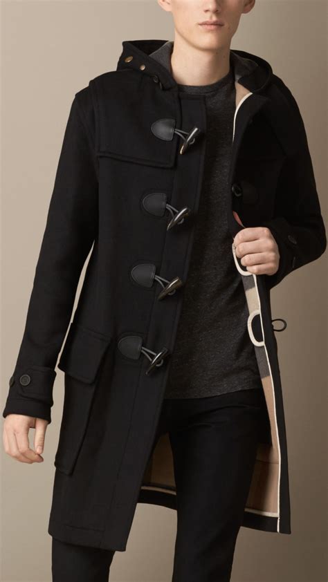 ebay mens black burberry coat|burberry duffle coat men's.